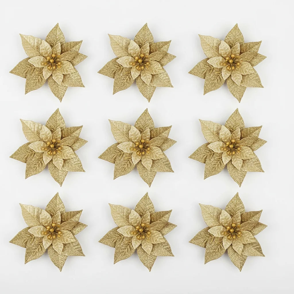 Christmas Flower Ornaments 10pcs