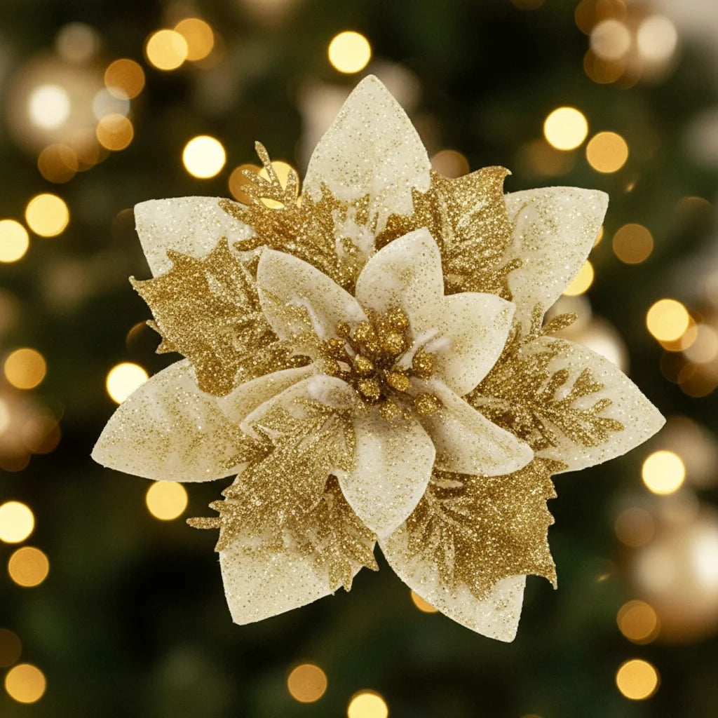 Christmas Flower Ornaments 10pcs