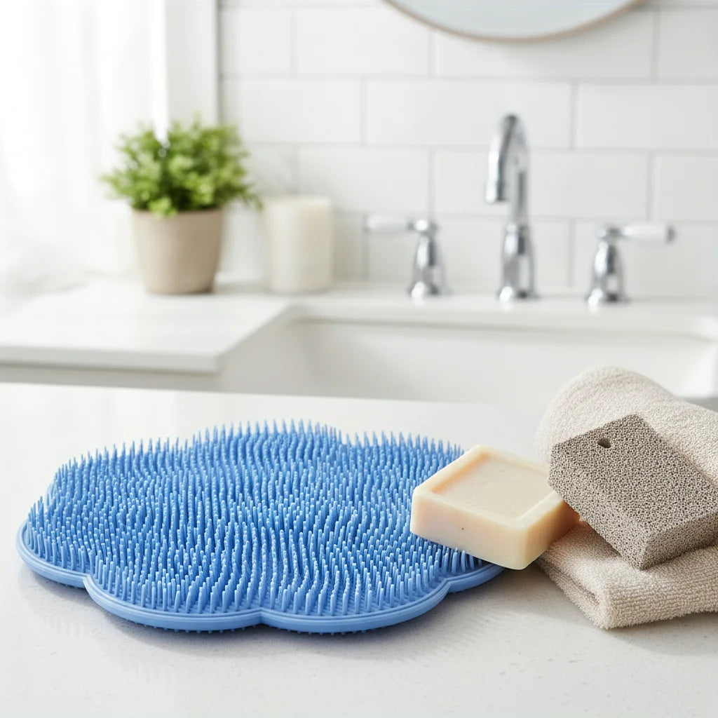 Bathroom foot scrub pad