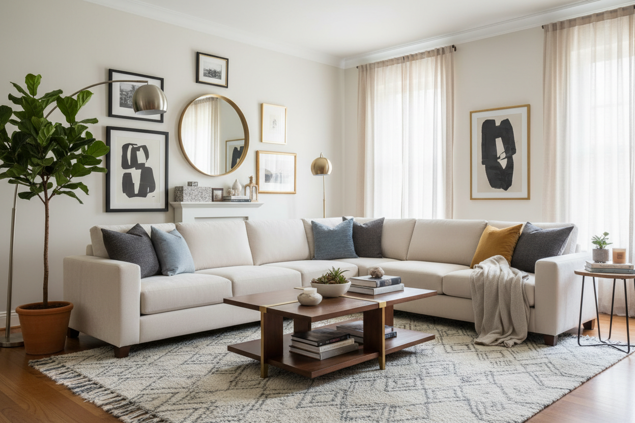 crie uma imagem de uma sala bem decorada